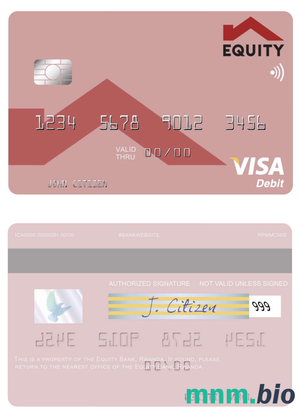 Rwanda Equity Bank visa debet karta screen